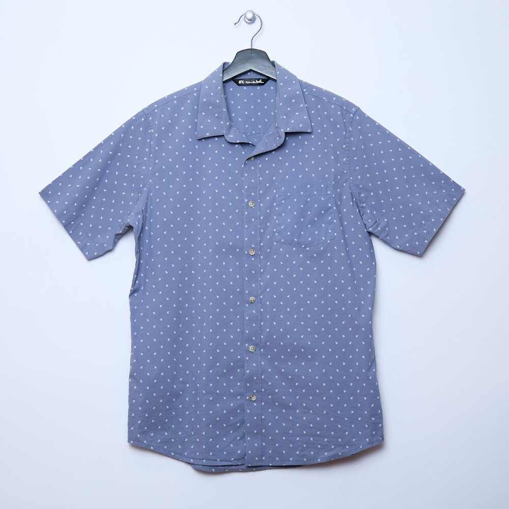 Travis Mathew Not Your Best Short Sleeve Lightweight Button-Up Shirt M